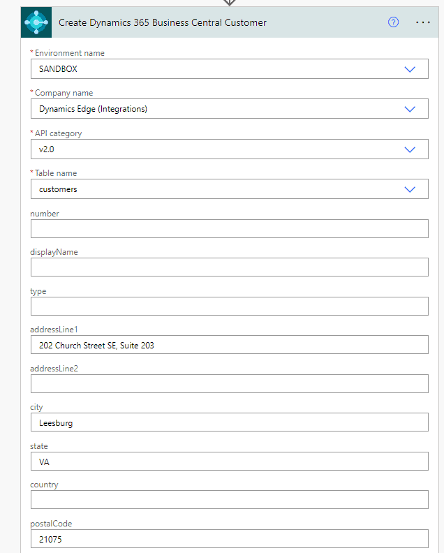 Power Automate Dynamics 365 Business Central Integrations