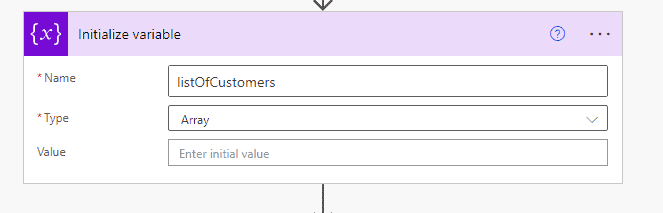 Power Automate Initialize Variable