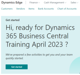 Dynamics 365 Business Central Training April 2023 - Dynamics Edge
