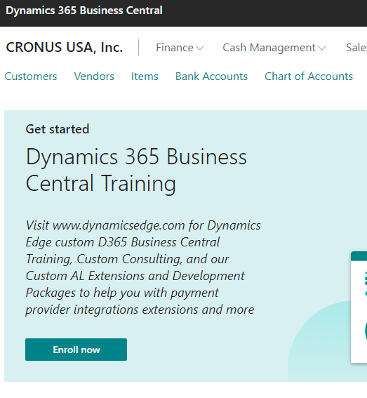 Dynamics 365 Business Central Training Dynamics Edge