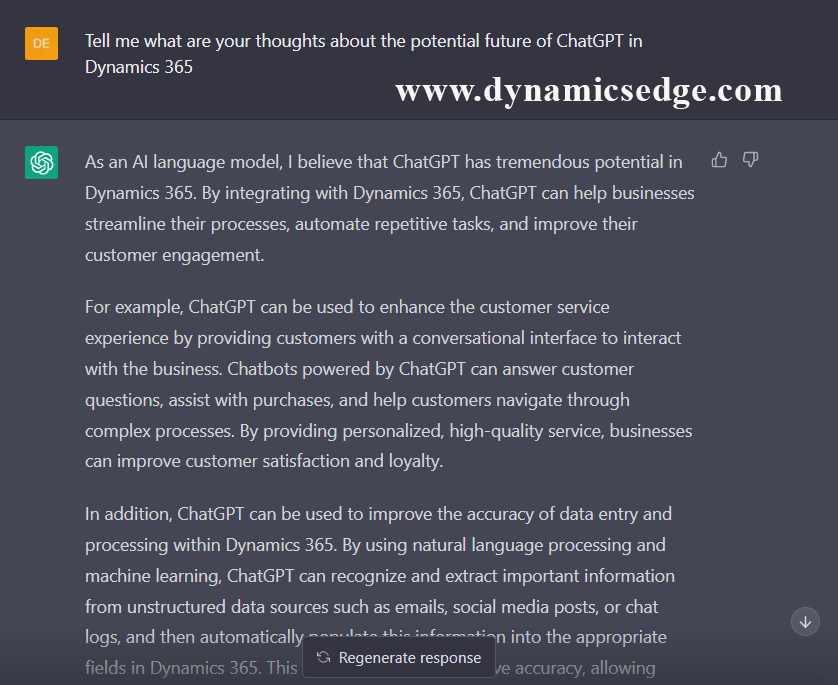 dynamics edge dynamics 365 chatgpt training 2023