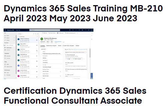 Dynamics 365 Sales Training April 2023 MB-210