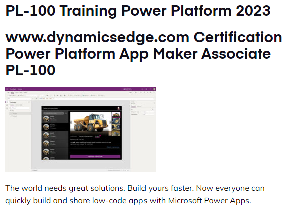 pl-100 training 2023 power platform admin essentials training dynamics edge