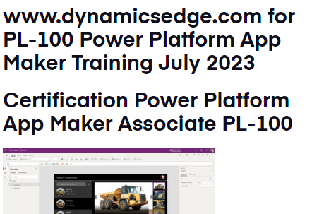 pl-100 power platform app maker training july 2023 Dynamics Edge