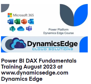 Power BI DAX Fundamentals Training August 2023 Dynamics Edge