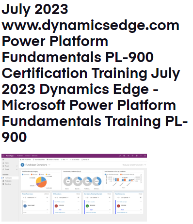 Power Platform Fundamentals PL-900 Certification Training July 2023