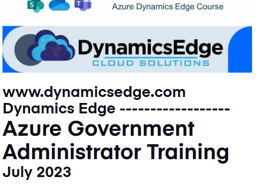 Azure Government Administrator Training November 2024 Dynamics Edge