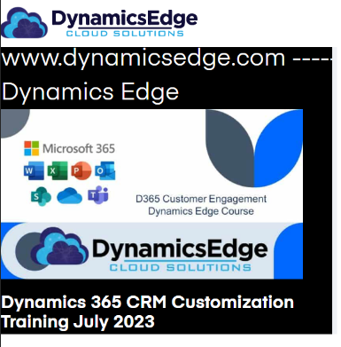 Dynamics 365 CRM Customization Training November 2024