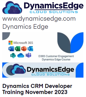 Dynamics CRM Developer Training November 2023 Dynamics Edge