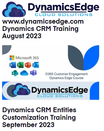 Dynamics CRM Entities Customization Training September 2023 Dynamics Edge