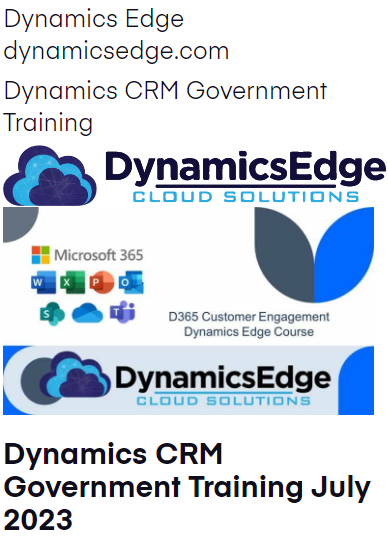 Dynamics CRM Government Training July 2023