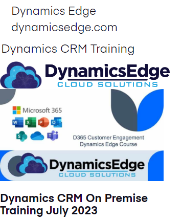 Dynamics CRM On Premise Training July 2023
