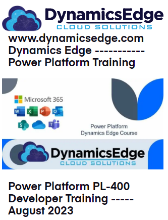 Power Platform PL-400 Developer Training August 2023 Dynamics Edge