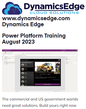 Power Platform Training August 2023