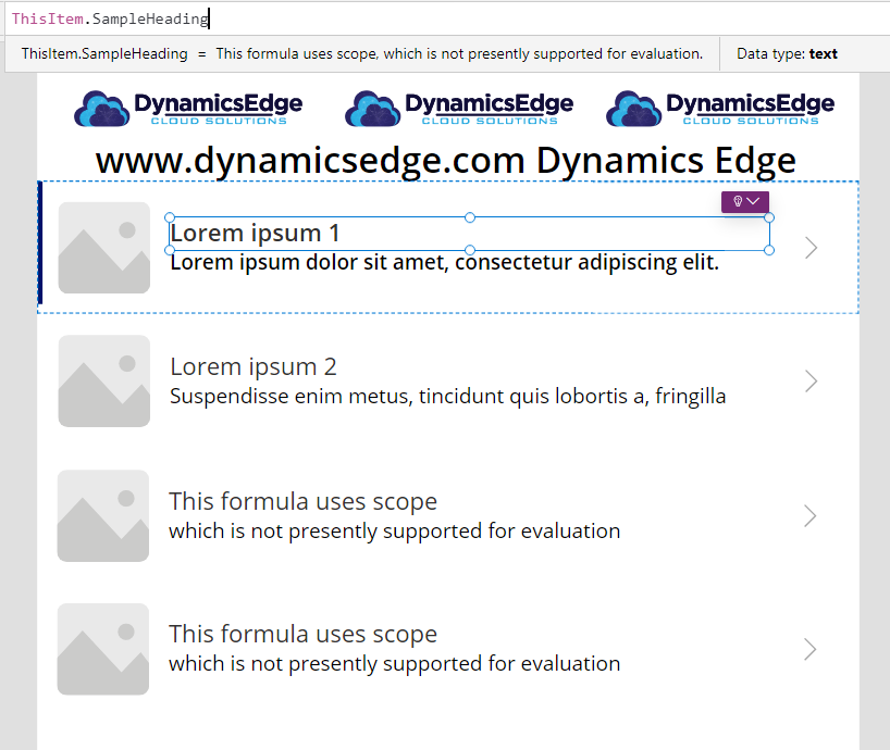 this formula uses scope which is not presently supported for evaluation