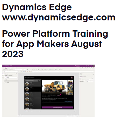 Power Platform Training for App Makers August 2023