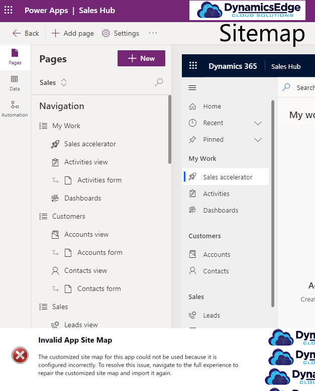 Dynamics 365 Error Sitemap Training July 2024 Dynamics Edge
