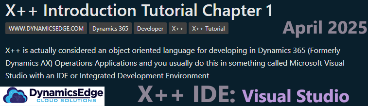 X++ IDE Introduction Tutorial Chapter 1