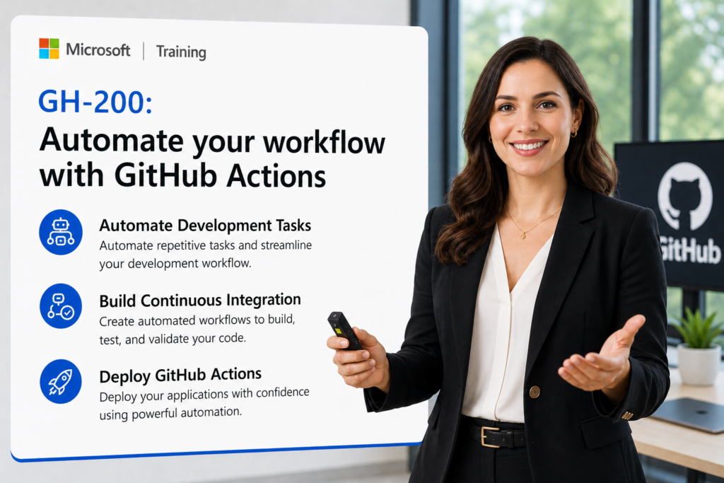 GH-200T00 Automate your workflow with GitHub Actions